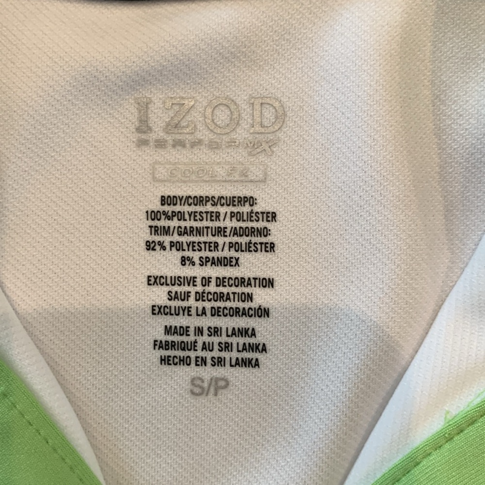 Izod Green and White Golf Skirt & Shirt Size 4 with Black Trim #101 - Picture 10 of 14